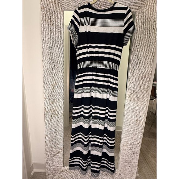 Grey and black Loft Medium Long striped dress - Picture 2 of 3